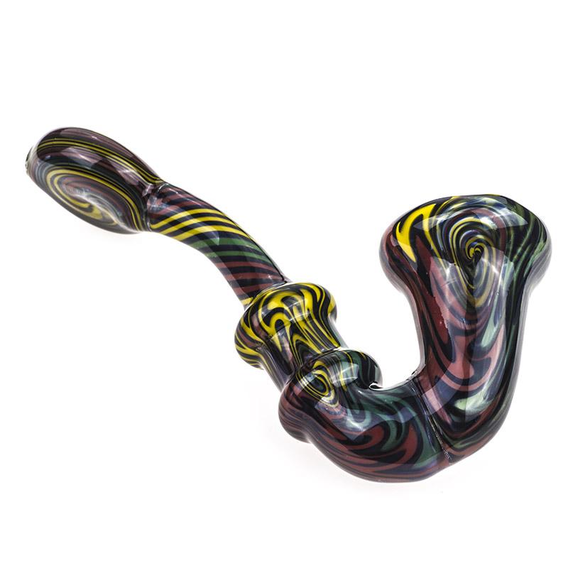 Spiral Glass Sherlock Pipe w/ Maria Rings - PuffingBird CA