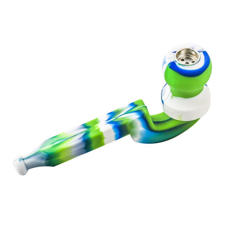 Camouflage Silicone Sherlock Weed Pipe (Random Color) - PuffingBird CA
