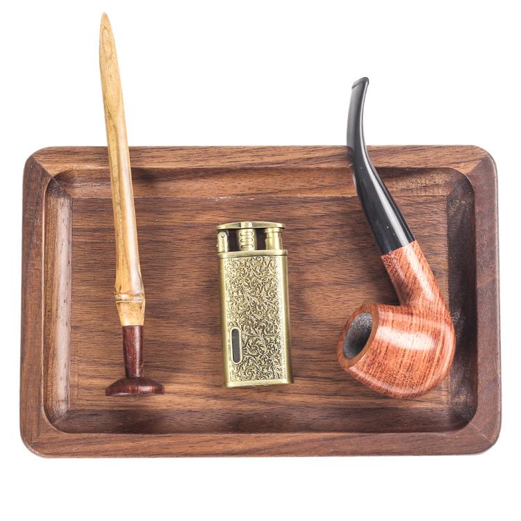 Solid Wood Walnut Storage Rolling Tray - PuffingBird CA