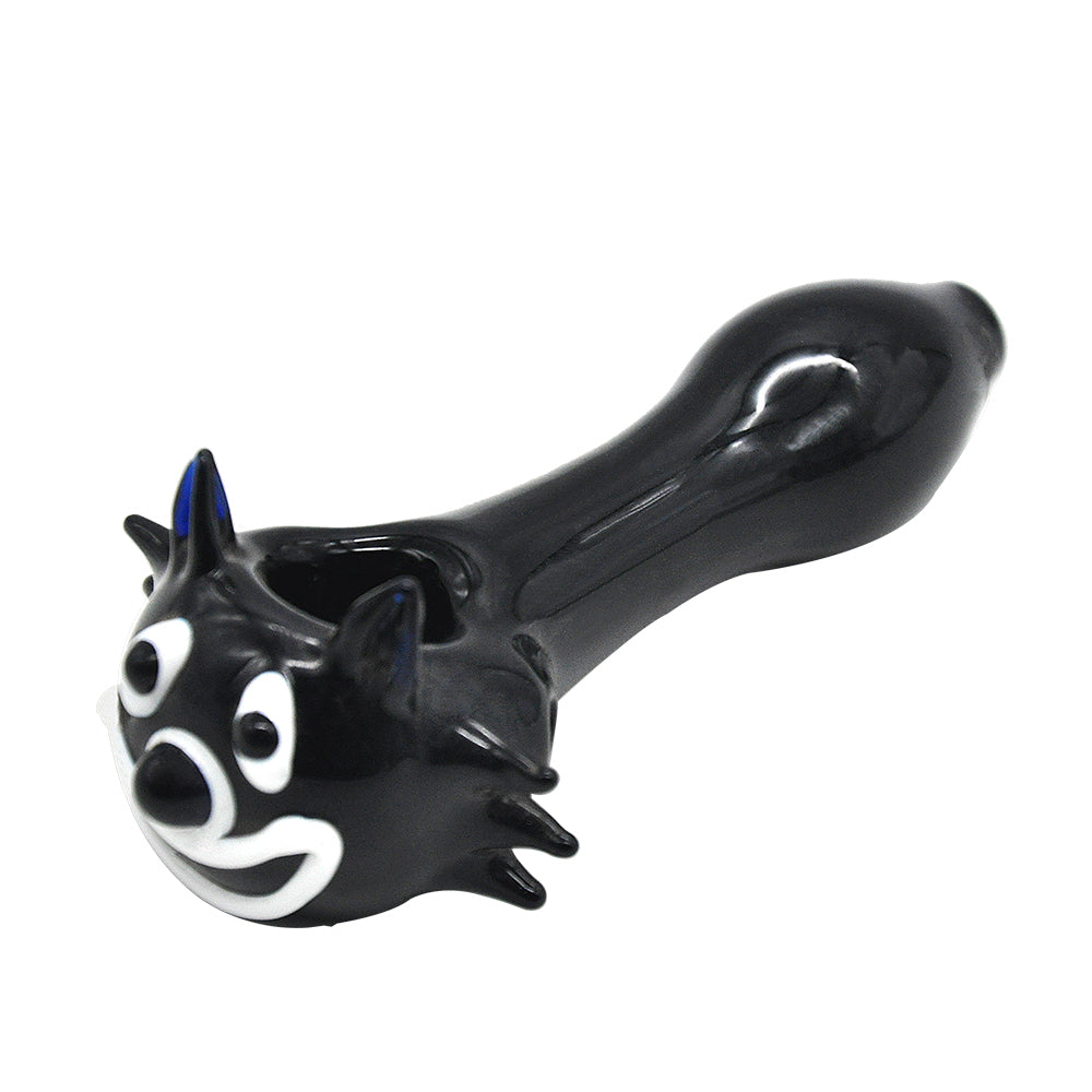 Black Cat Face Spoon Pipe - PuffingBird CA