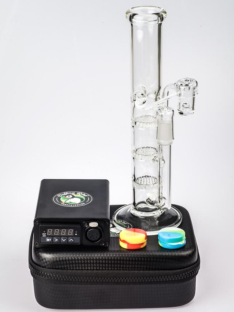 Quartz Enail W/ Honeycomb Perc Dab Rig Bundle - PuffingBird CA