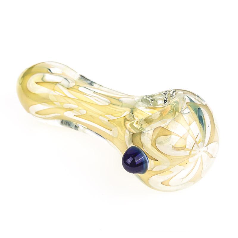 Yellow Fumed Glass Spoon Pipe - PuffingBird CA