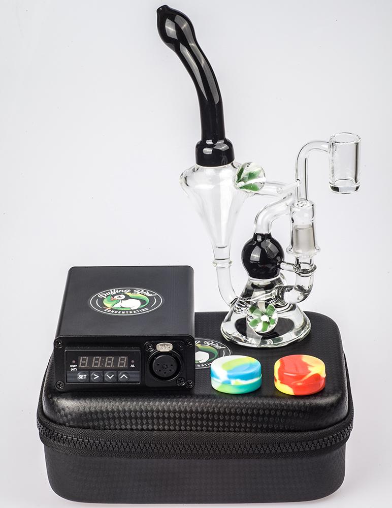 Quartz Enail W/ Flower Pendant Recycler Dab Rig Bundle - PuffingBird CA